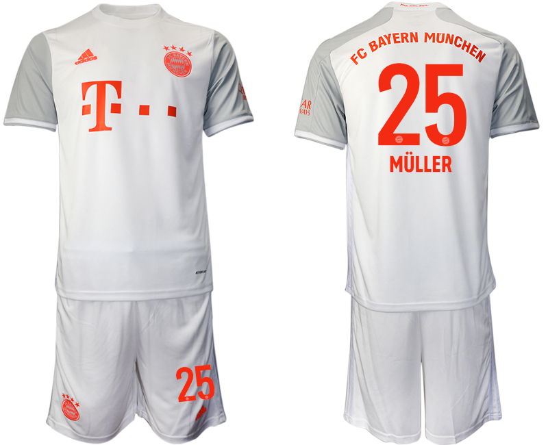 Men 2020-2021 club Bayern Munich away #25 white Soccer Jerseys->bayern munich jersey->Soccer Club Jersey